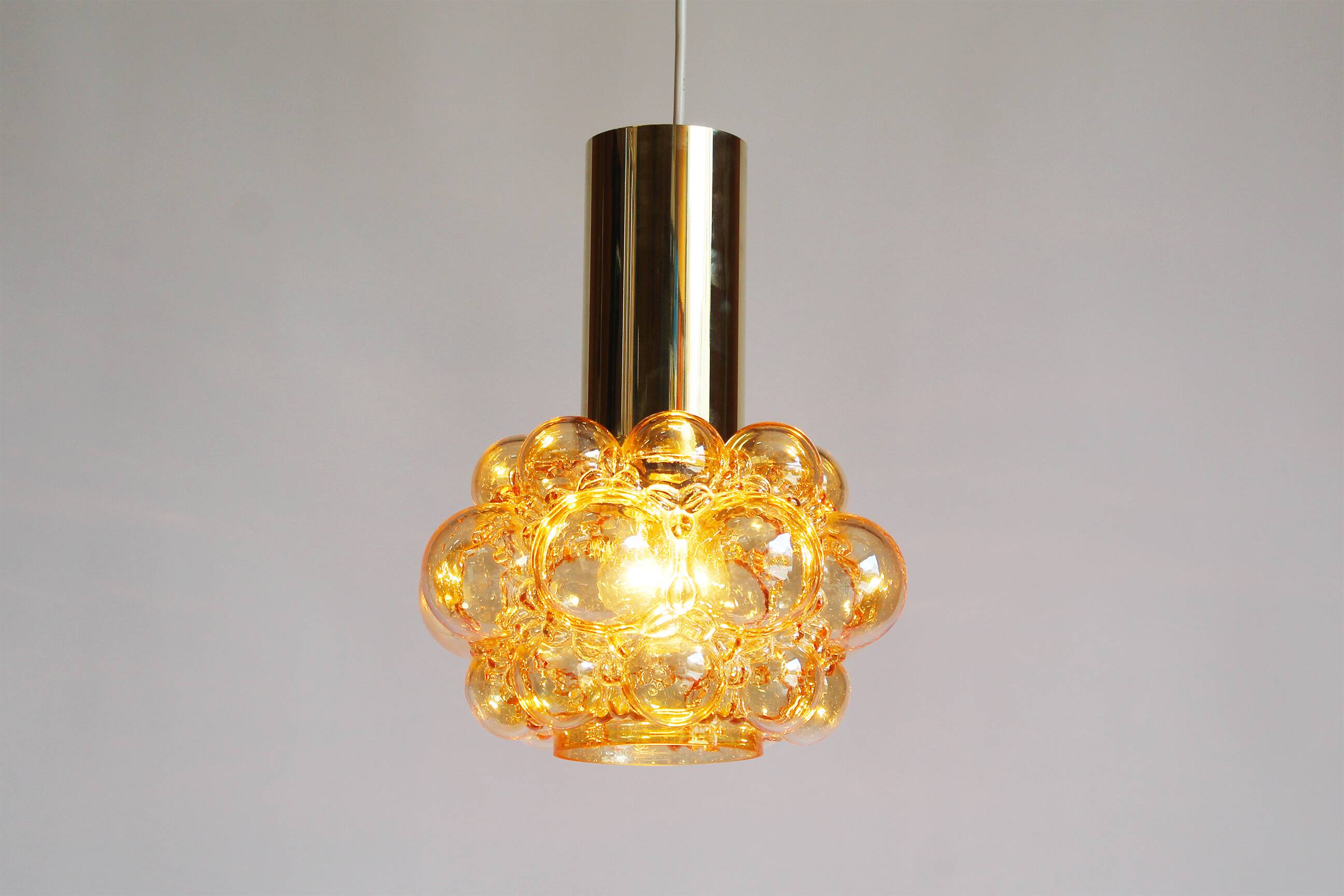 Stunning glass bubble pendant light by Helena Tynell for Glashutte Limburg