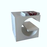 Table basse blanche Space Age, Italie années 1970