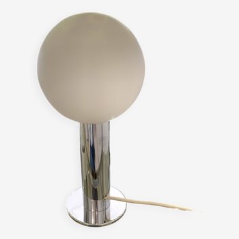 Lampe à poser vintage 1970 opaline