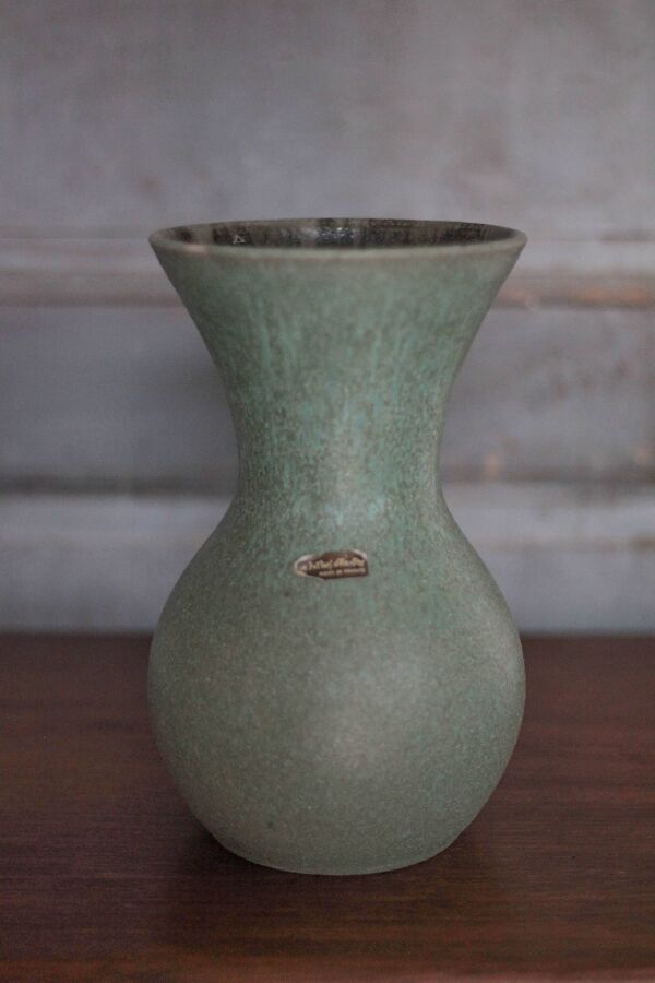 Vase Accolay vintage, vase en céramique vert céladon, pot à fleurs