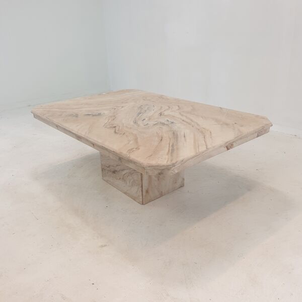 Table basse en marbre italien, années 1980