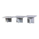 Ensemble de trois tables gigognes en marbre, 1970