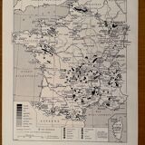 Old geological map of France - 1930