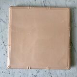 Pink earthenware trivia with bamboo effect Digoin Sarreguemines 50s