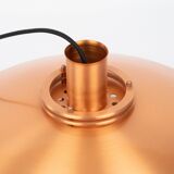 Lampe suspendue en cuivre vintage danoise par Form light, années 1980.
