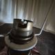 Rare 1970s Desk lamp with pleated shade