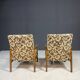 Pair of retro armchairs with floral upholstery, Czechoslovakia, 1960s