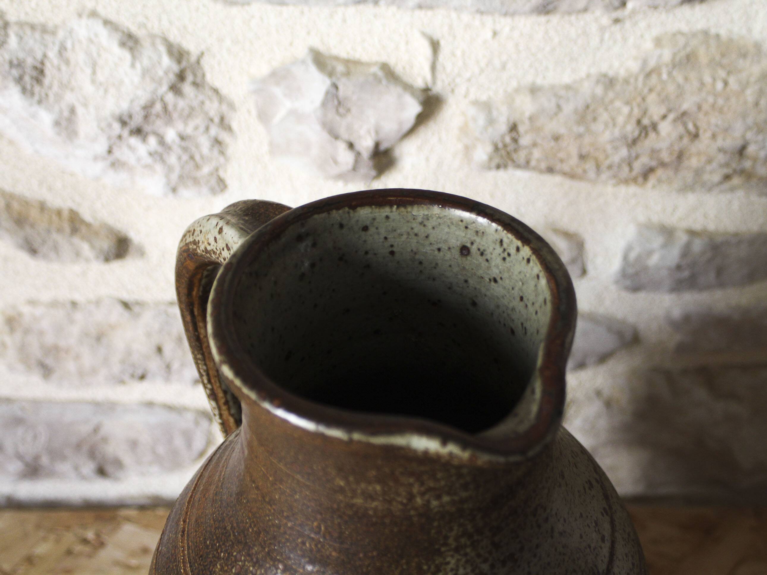 Large pyrite stoneware pitcher Le Cep