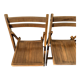 Three wooden folding chairs