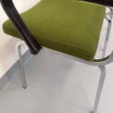 Pair of vintage fabric and chrome armchairs from the 70s