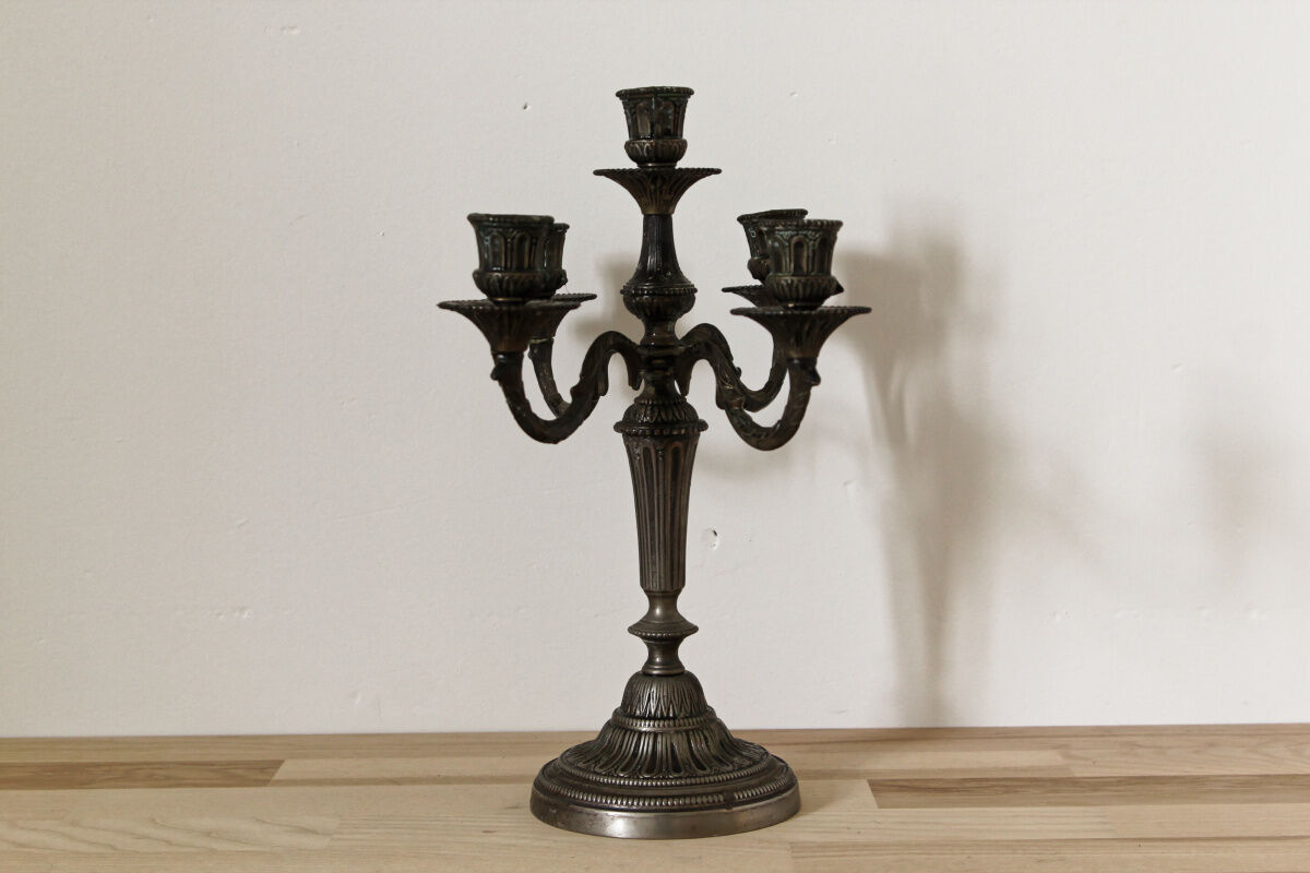 5-burner candlestick in silver bronze