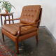 Fauteuil chesterfield en cuir vintage