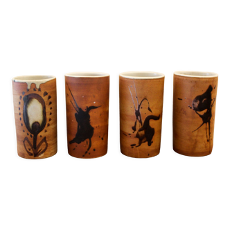 Set of 4 ceramic cups Poterie de la Colombe