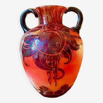 Art Nouveau vase French glass