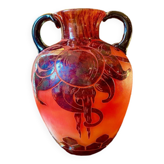 Art Nouveau vase French glass