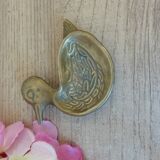 Small carved brass duck ashtray, duck pocket ashtray