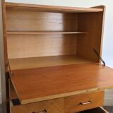 Commode, secrétaire en bois, années 1960