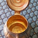 Silver-plated metal teapot with hallmarks