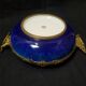 Cobalt blue fruit cup in Sèvres Porcelain and Bronze signed Paul Milet