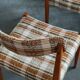 Lot de 3 chaises style scandinave tissu et bois