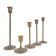 Set of 5 Scandinavian brass candlesticks 1960