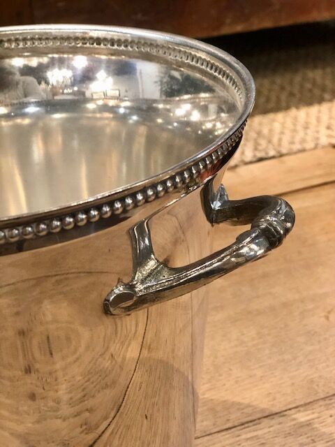 Silver metal champagne bucket