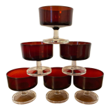Set of 6 champagne glasses Sweden Ruby
