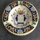 Ceramic ashtray painted coat of arms saint malo 14.5 cm