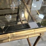 Coffee table and nesting tables Bamboo model - Bronze Italy 1970