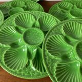 Oyster plates in slipware