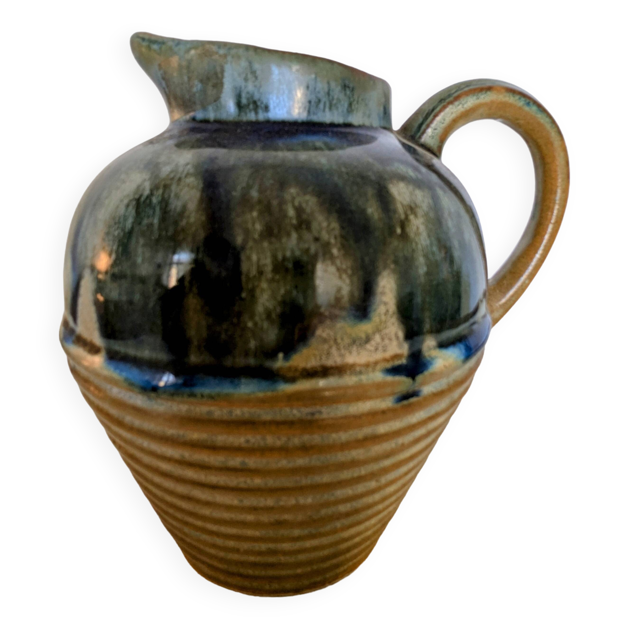 Vintage glazed stoneware pitcher