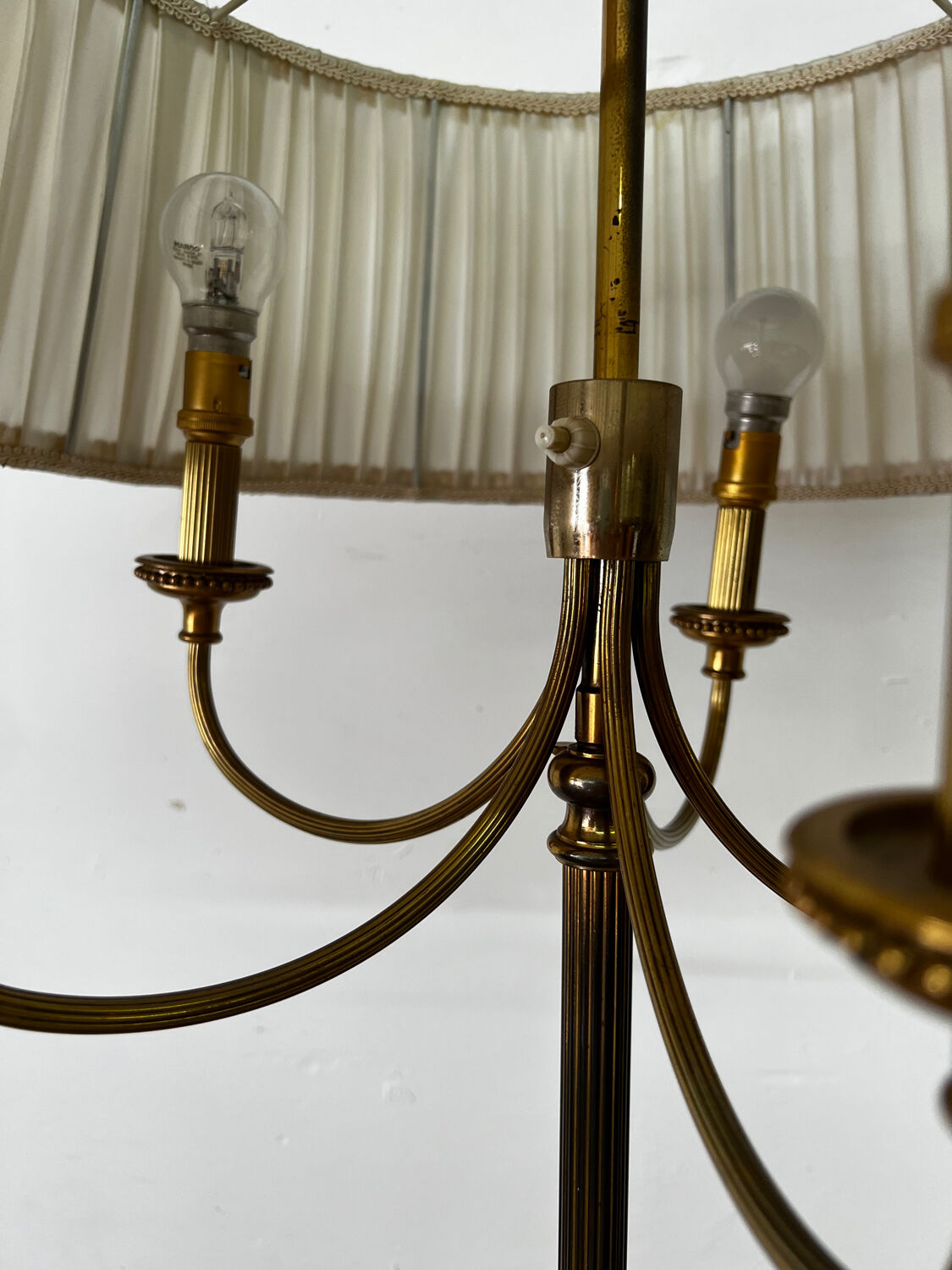 Vintage brass tripod floor lamp