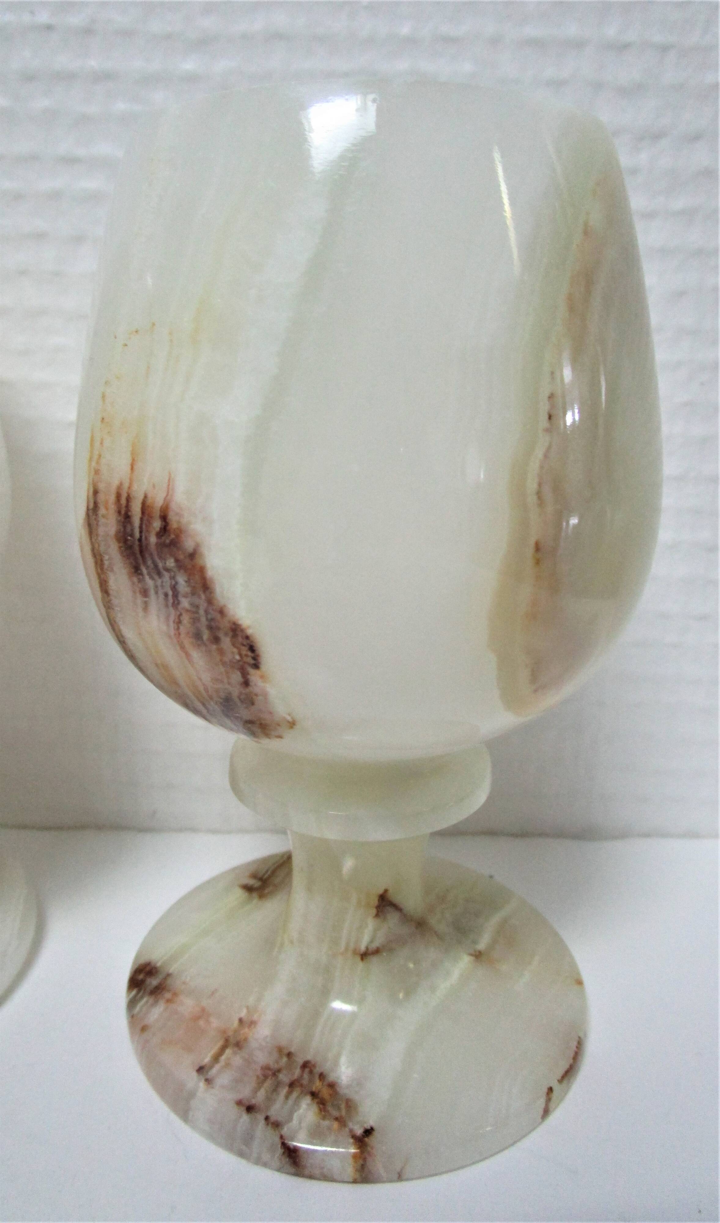 Three onyx candlesticks from the 70s