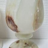 Three onyx candlesticks from the 70s