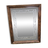 Large 18th century mirror with sandblasted decoration