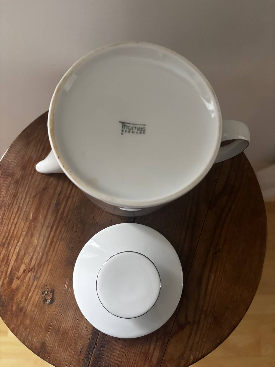 Thomas Germany Medallion Silver Rimmed Porcelain Tea Set