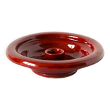 Large ceramic candlestick, handmade, red, 1970.