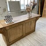 Two-sided central island counter in pine 220cm