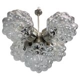 Bubble glass chandelier by Kamenický Šenov, Czechoslovakia, 1970s