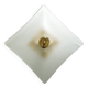 Ceiling lamp in satin glass and brass, 1970s