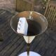 Golden brass white glass hanging
