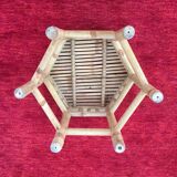 Hexagonal coffee table in bamboo and rattan