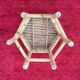 Hexagonal coffee table in bamboo and rattan