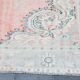 5x8 Turkish Vintage Oushak Rug, Coral Pink Area Rug For Bedroom, 147x241 Cm