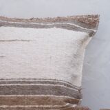 Housse de cousin beige - artisanale tissé main en coton recyclé