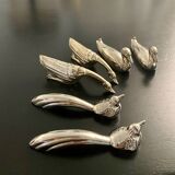 6 different animal knife holders, made of metal