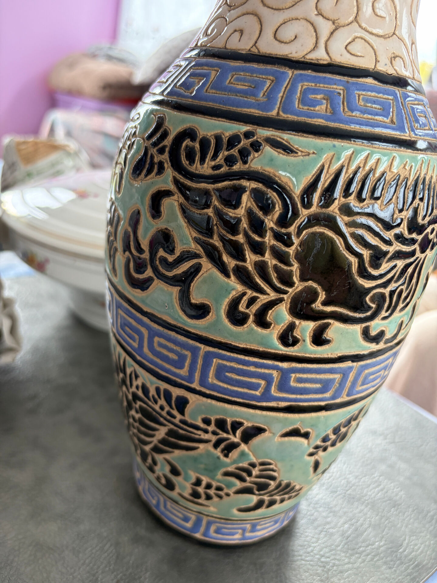 Antique vase 1920 ceramic Keramis art deco