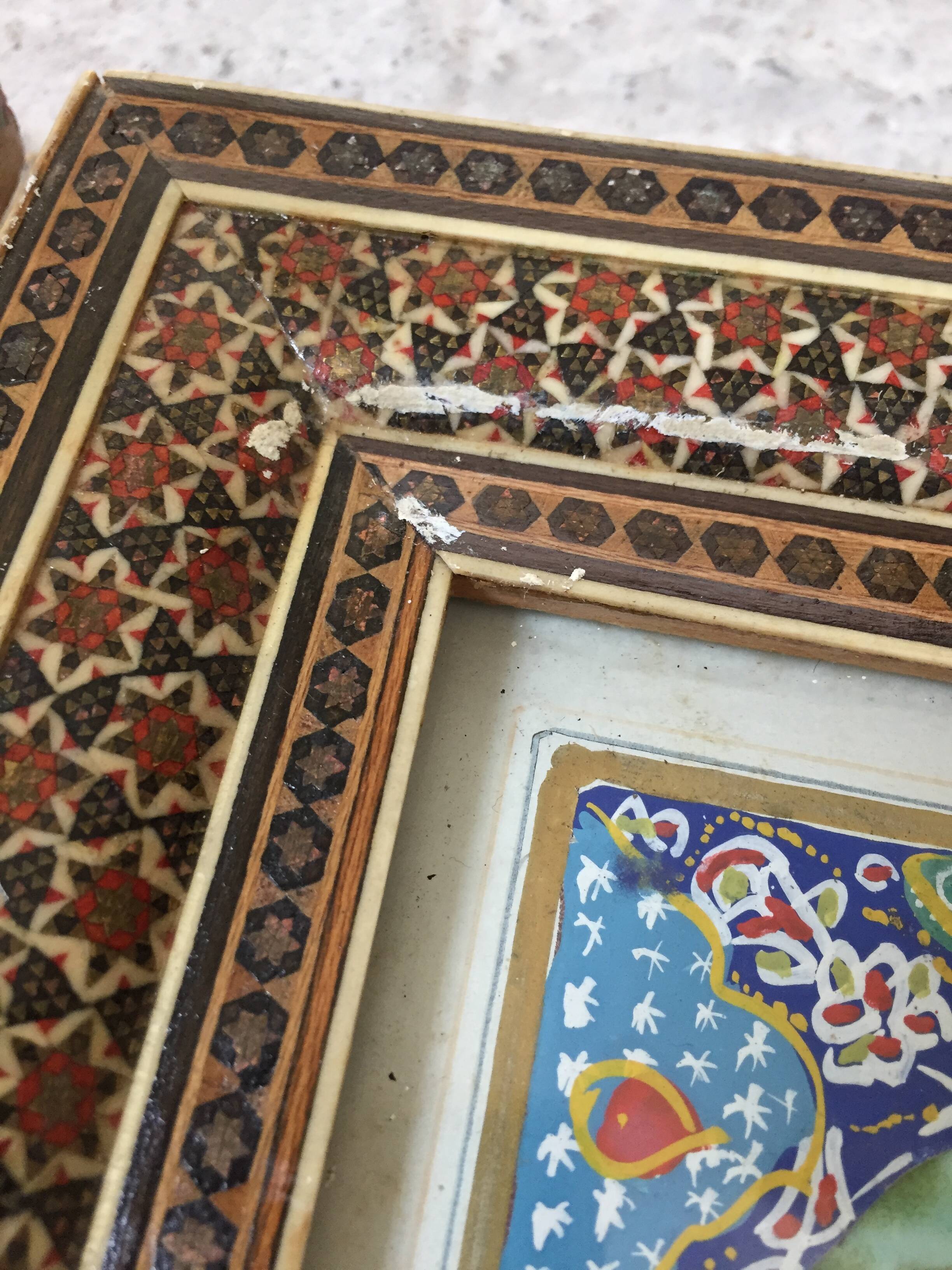 Pair of Persian Khatam paintings