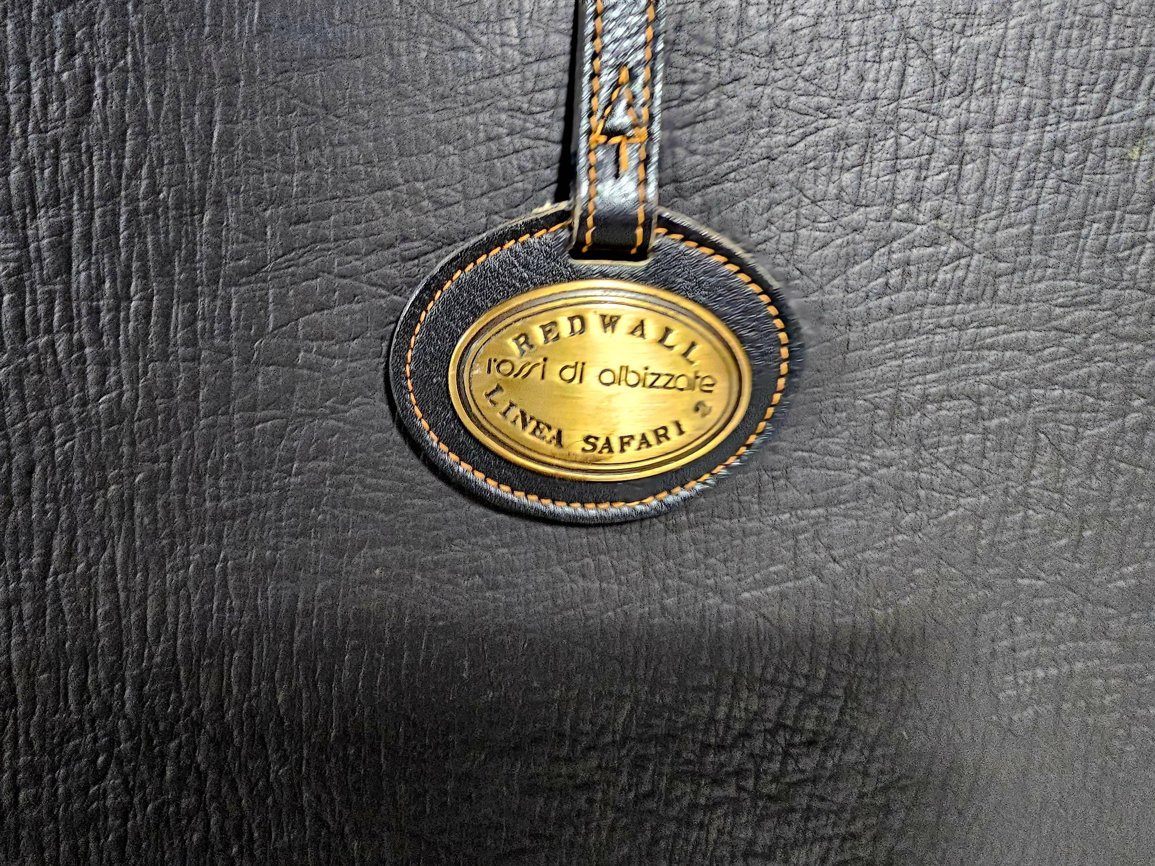 'Bogo' leather canapé in black, Carlo Bartoli for Rossi di Albizzate, 1970s.