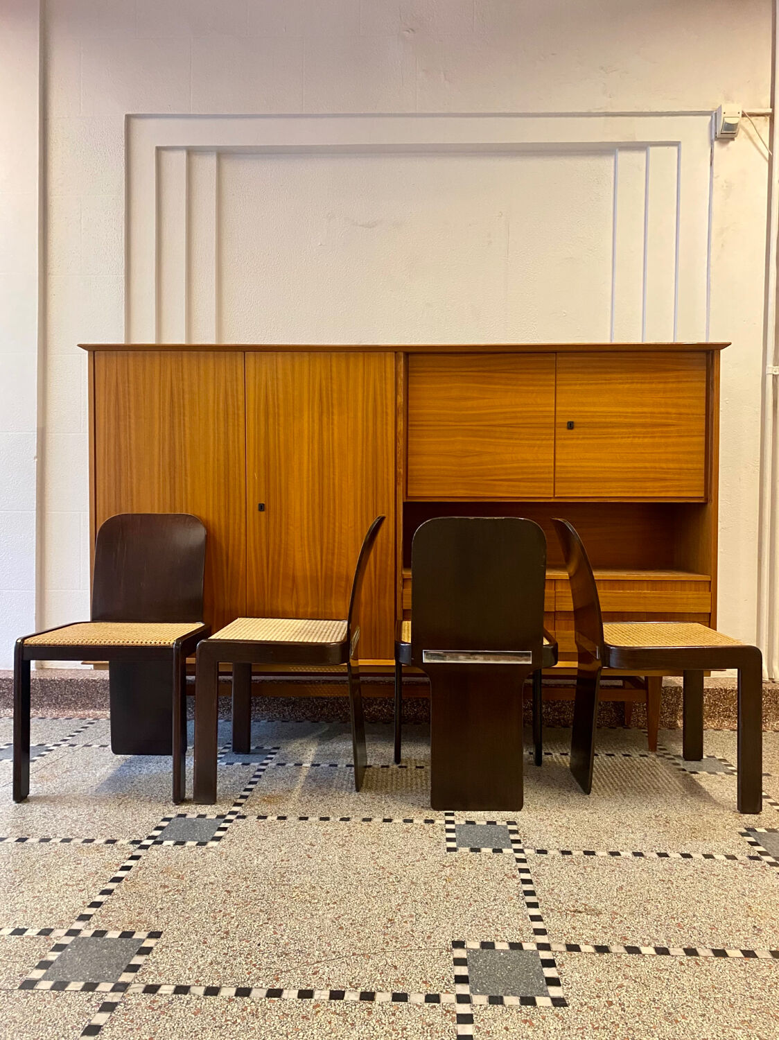 Set of 4 Pier Luigi chairs for Pozzi Milano 1970